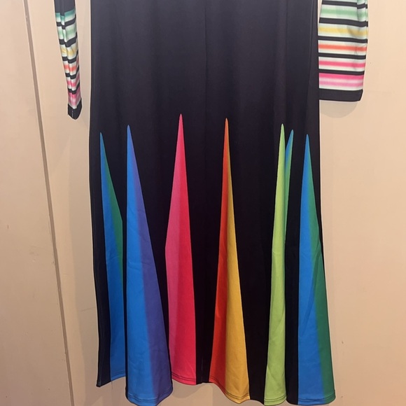 UOoZee life is amazing midi dress with rainbow colors size small NWT - Picture 13 of 13